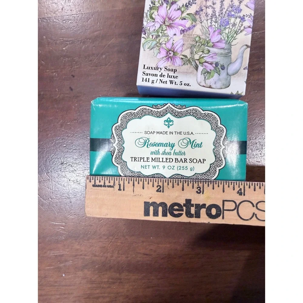 Jardin De Fleurs French Lavender & Rosemary Mint Shea Butter Bar Soap Set 14oz